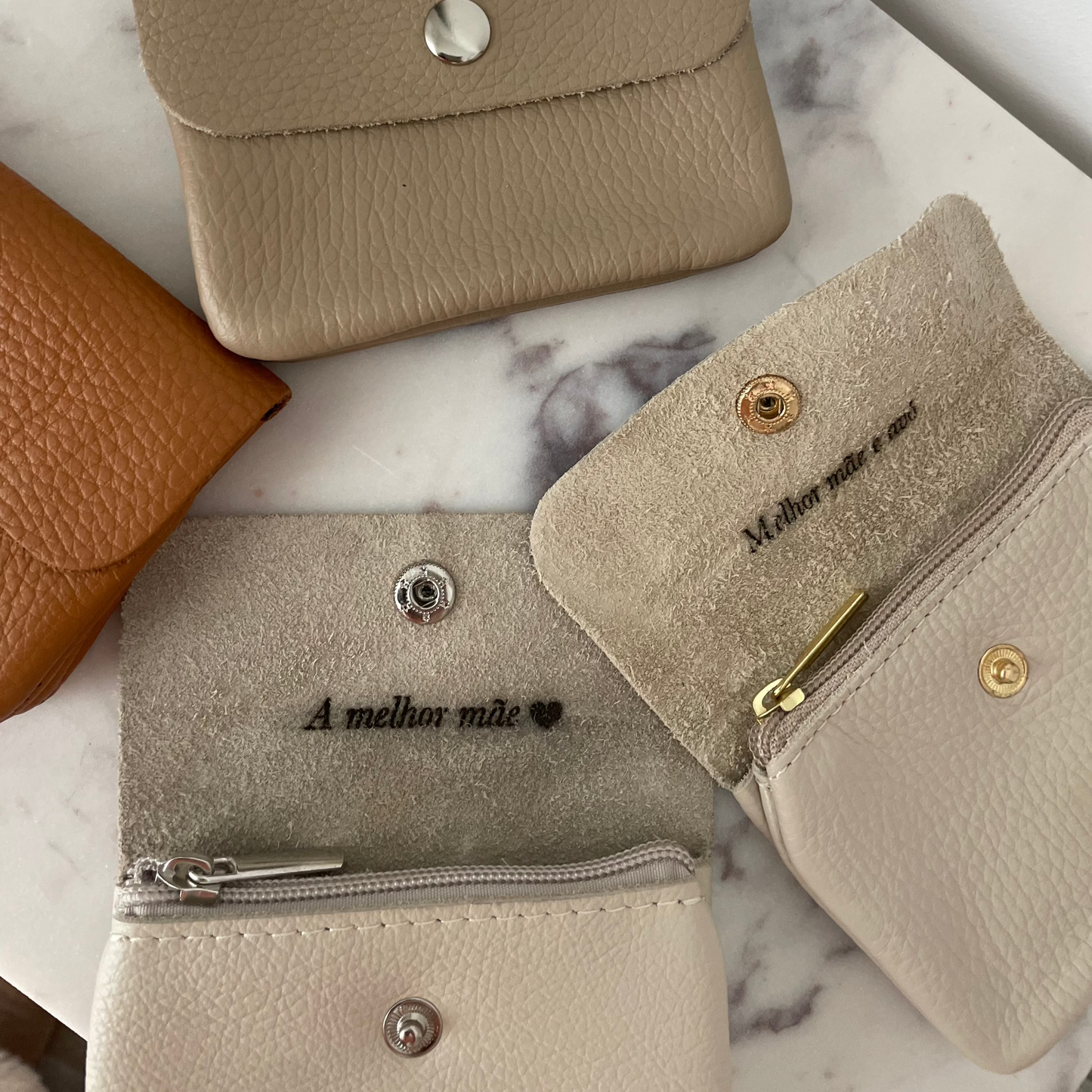 Porta moedas em pele