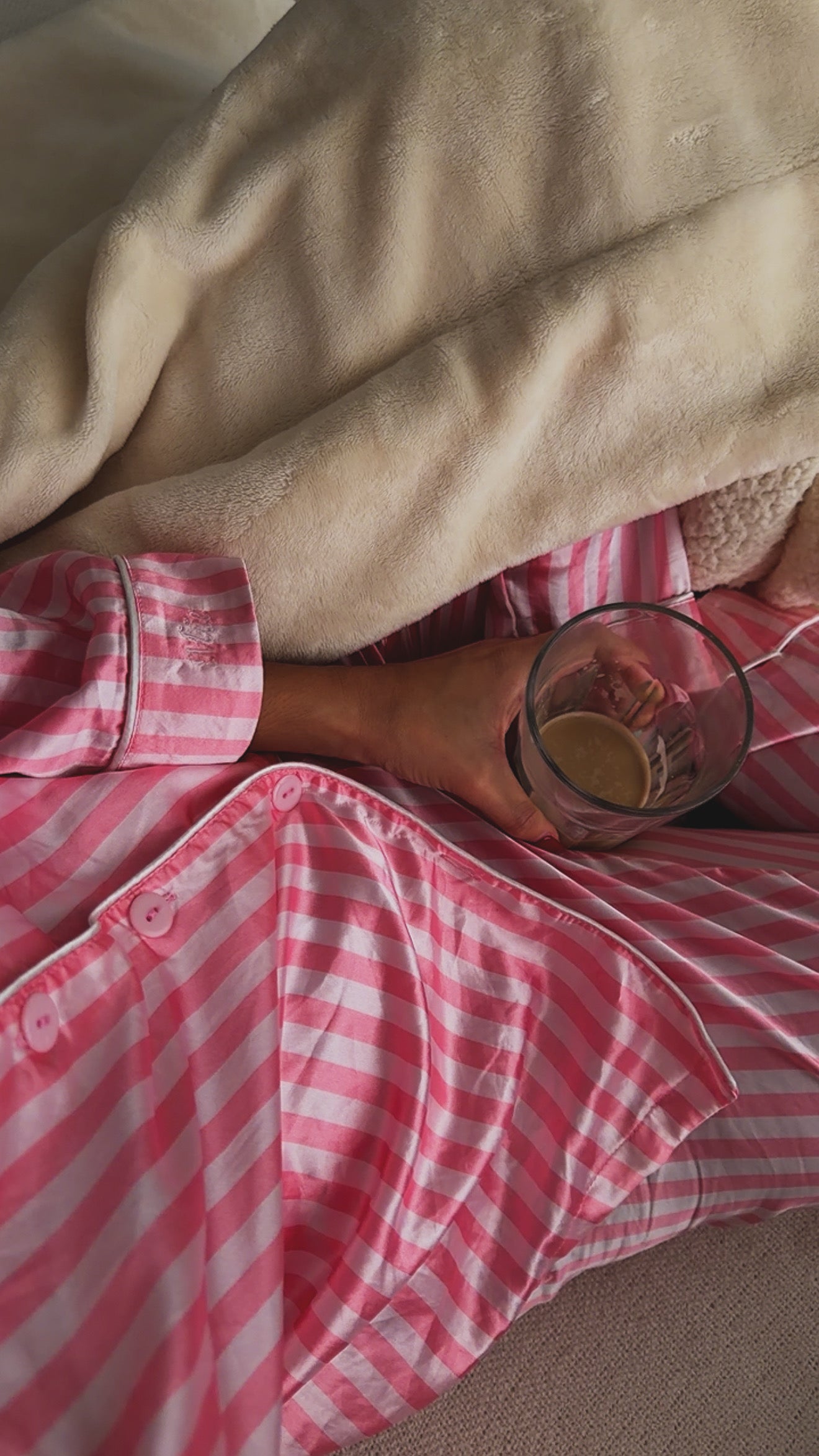 Pijama Listrado Rosa