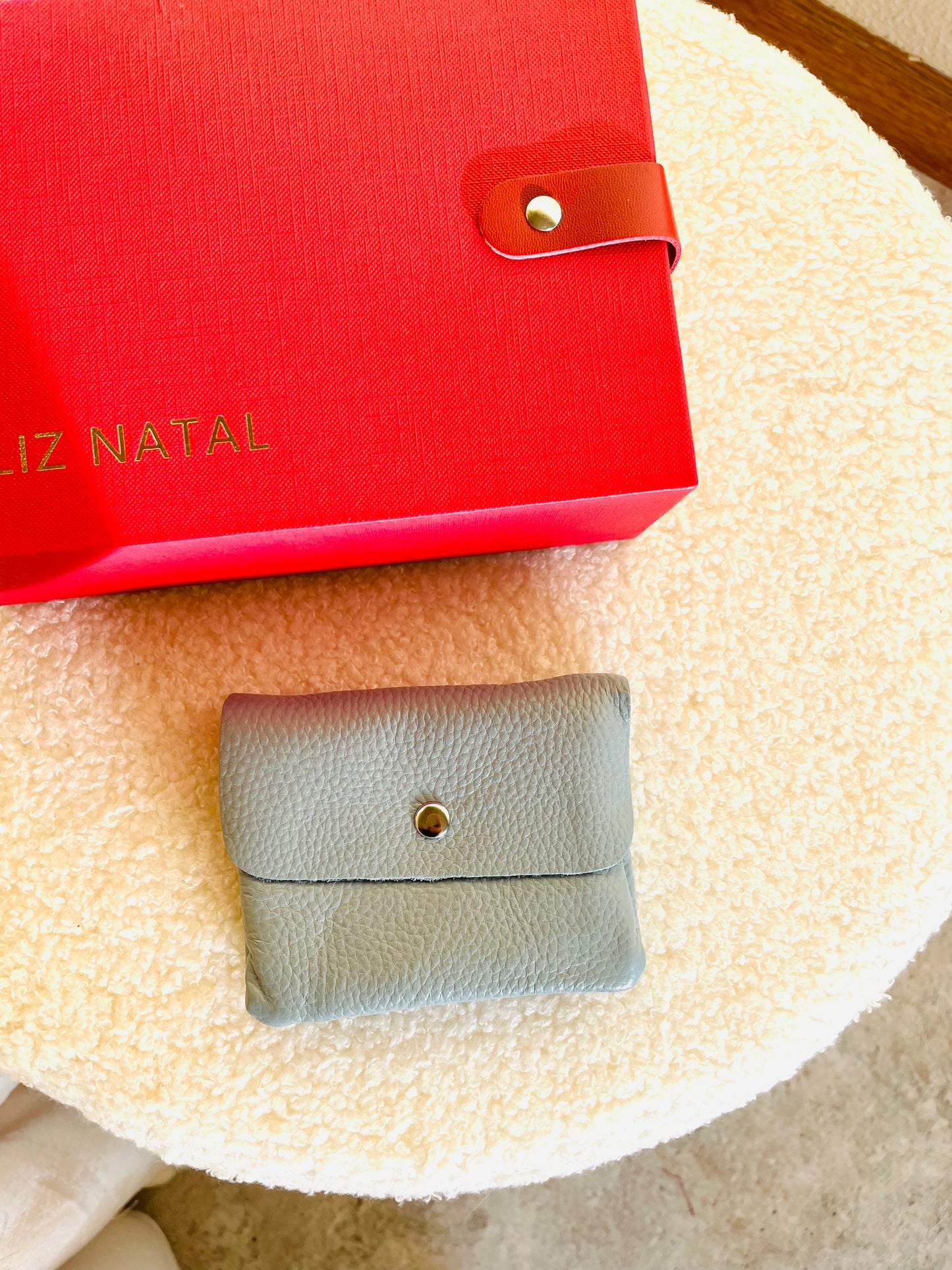 Caixa presente Porta moedas em pele