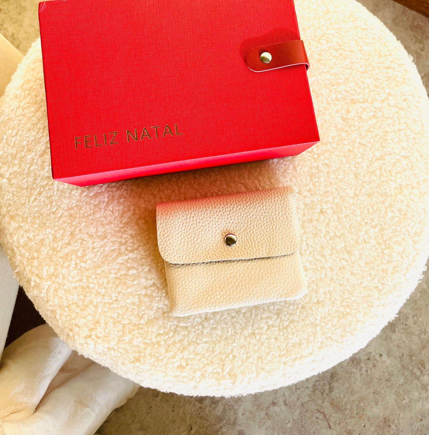 Caixa presente Porta moedas em pele