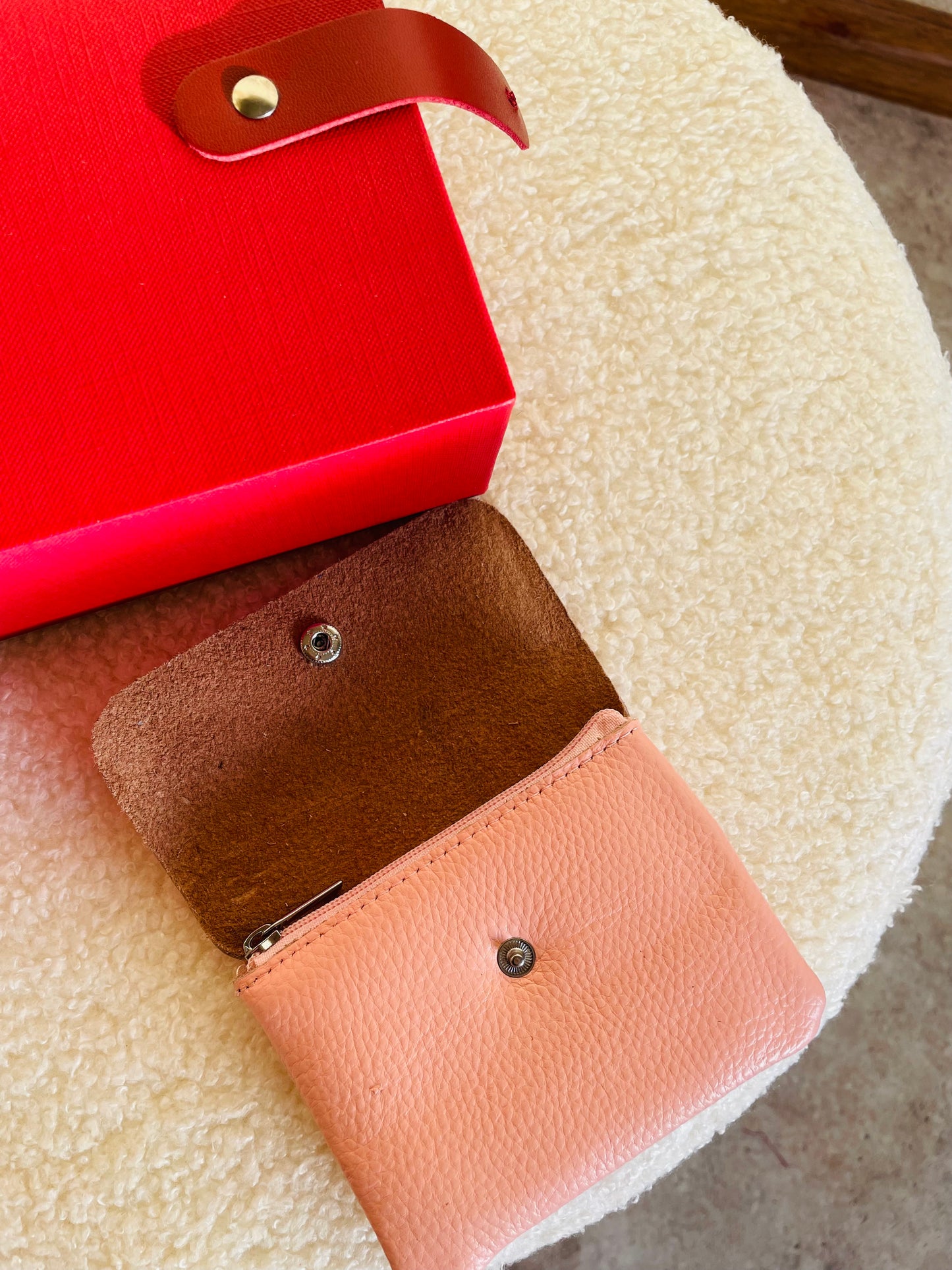 Caixa presente Porta moedas em pele