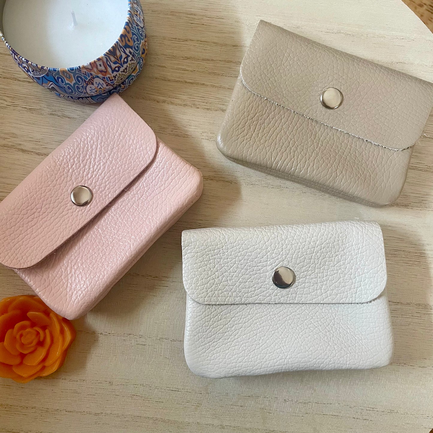 Porta moedas em pele