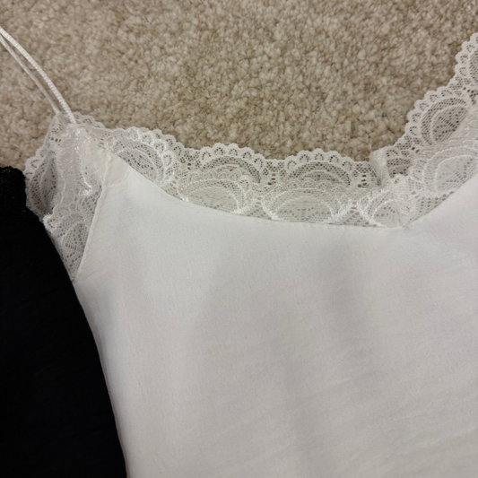 Top renda básico preto e branco