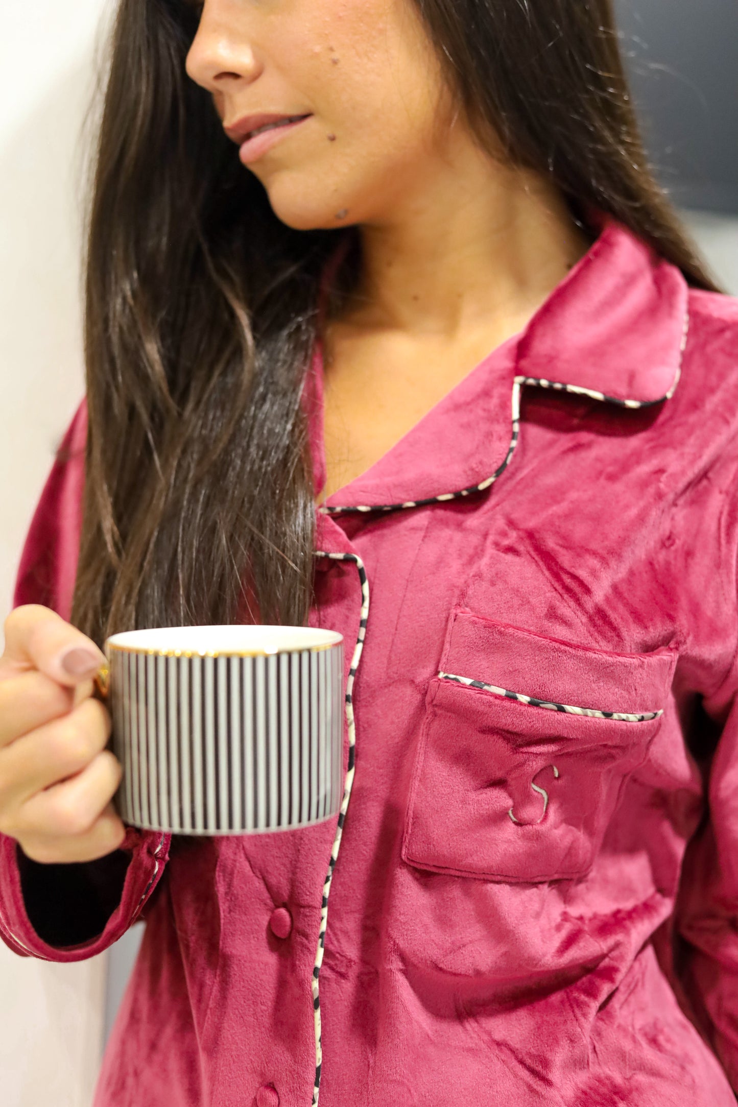 Pijama Bordô Personalizado