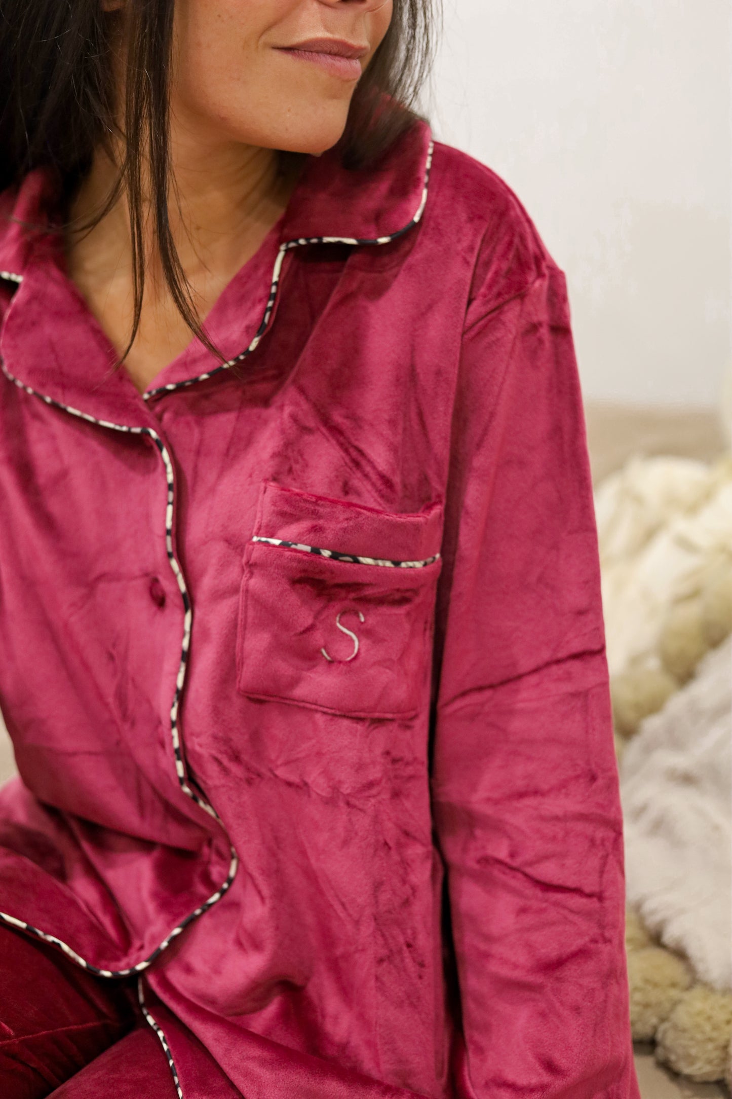 Pijama Bordô Personalizado