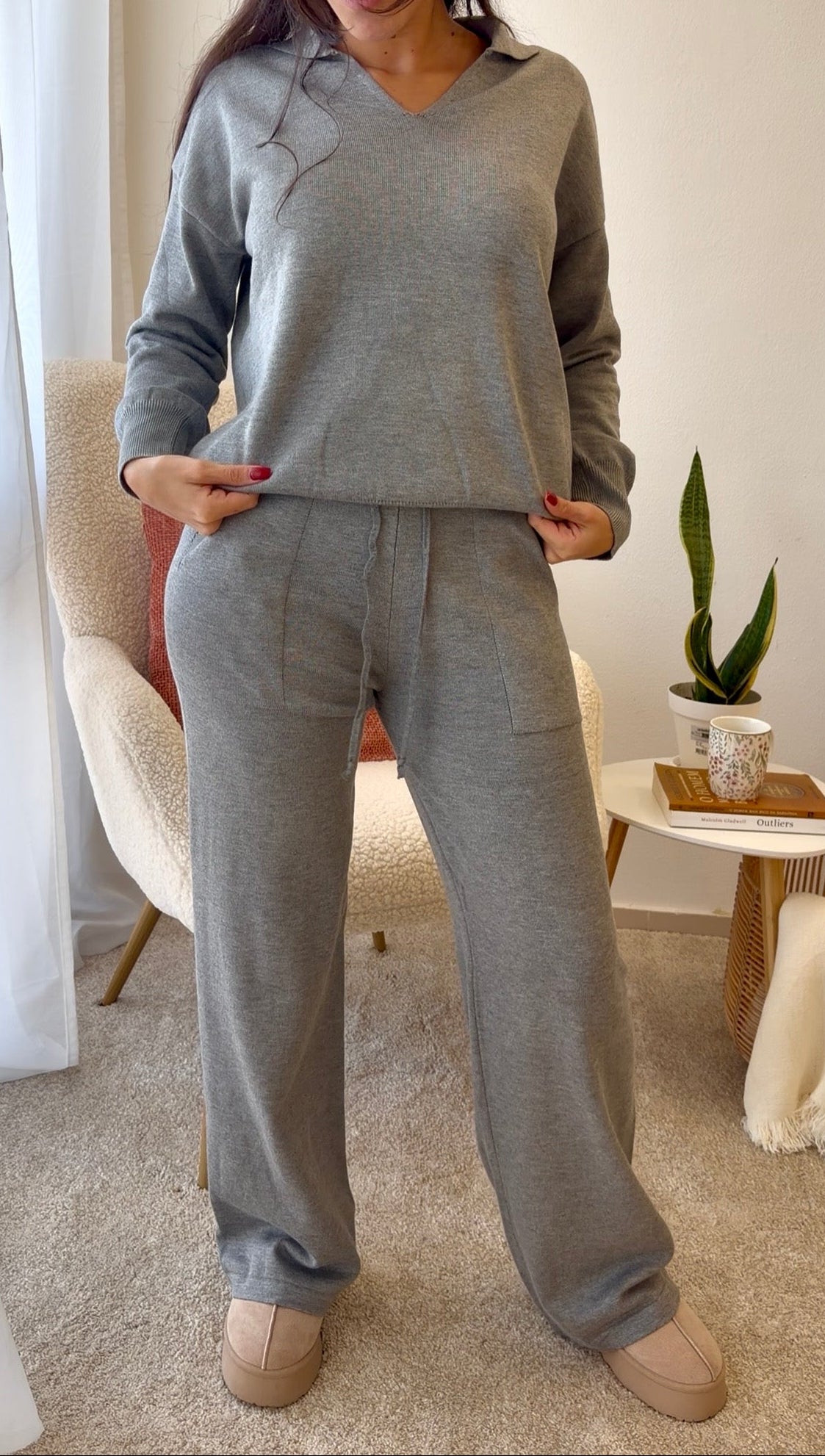 Conjunto Malha Cinza