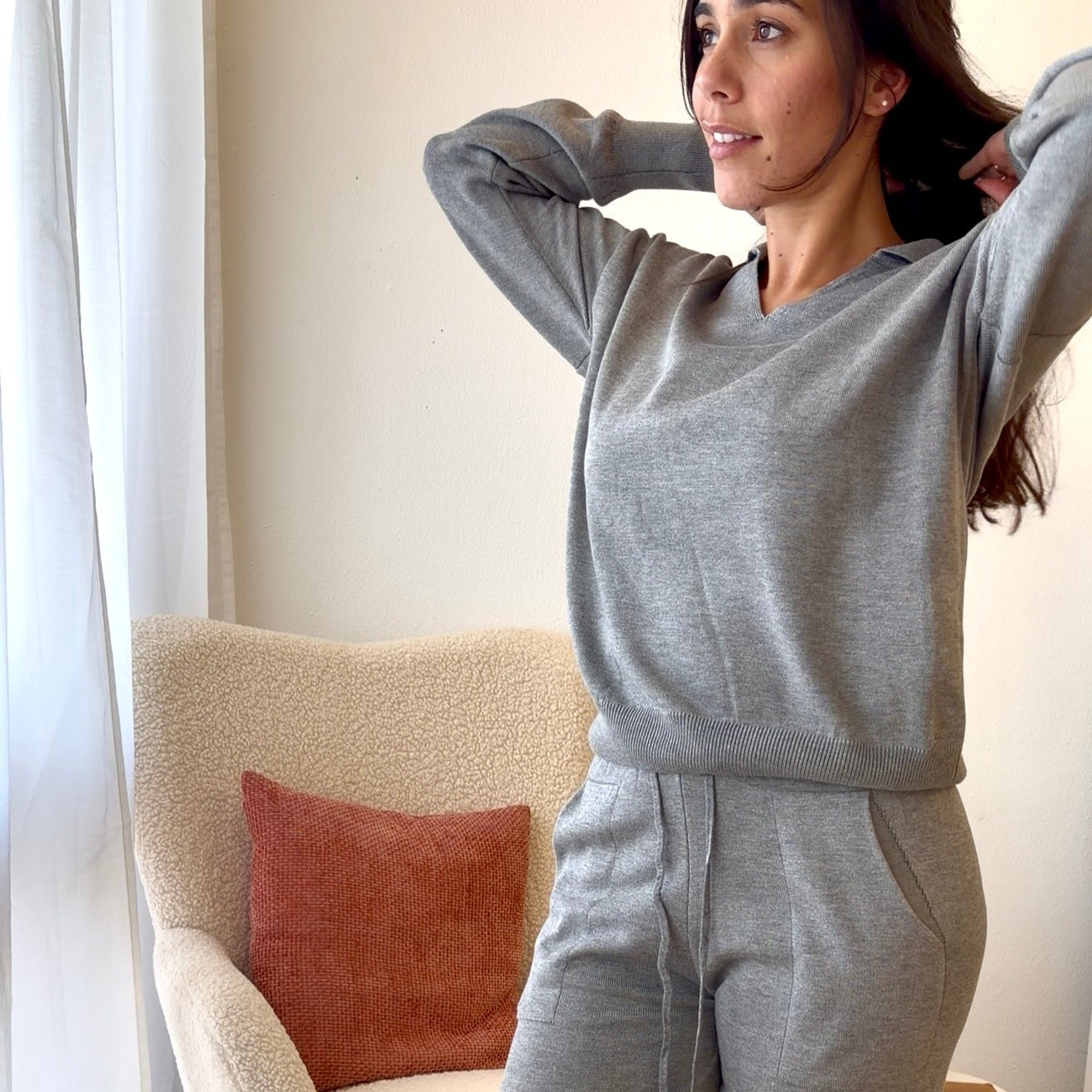 Conjunto Malha Cinza