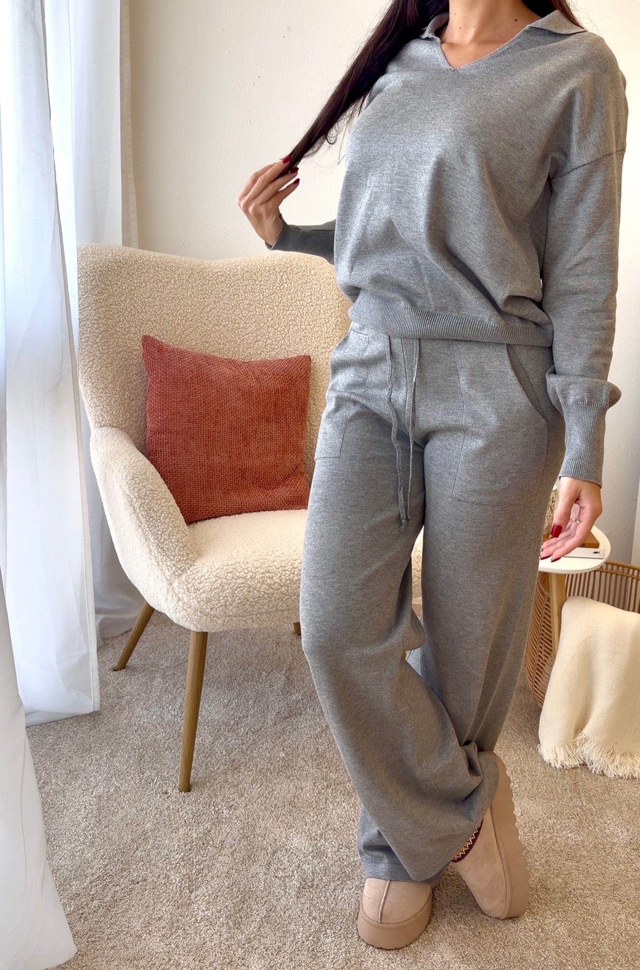 Conjunto Malha Cinza