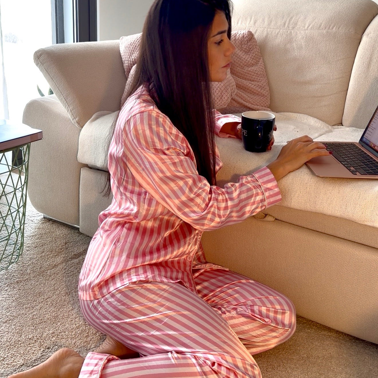 Pijama Listrado Rosa