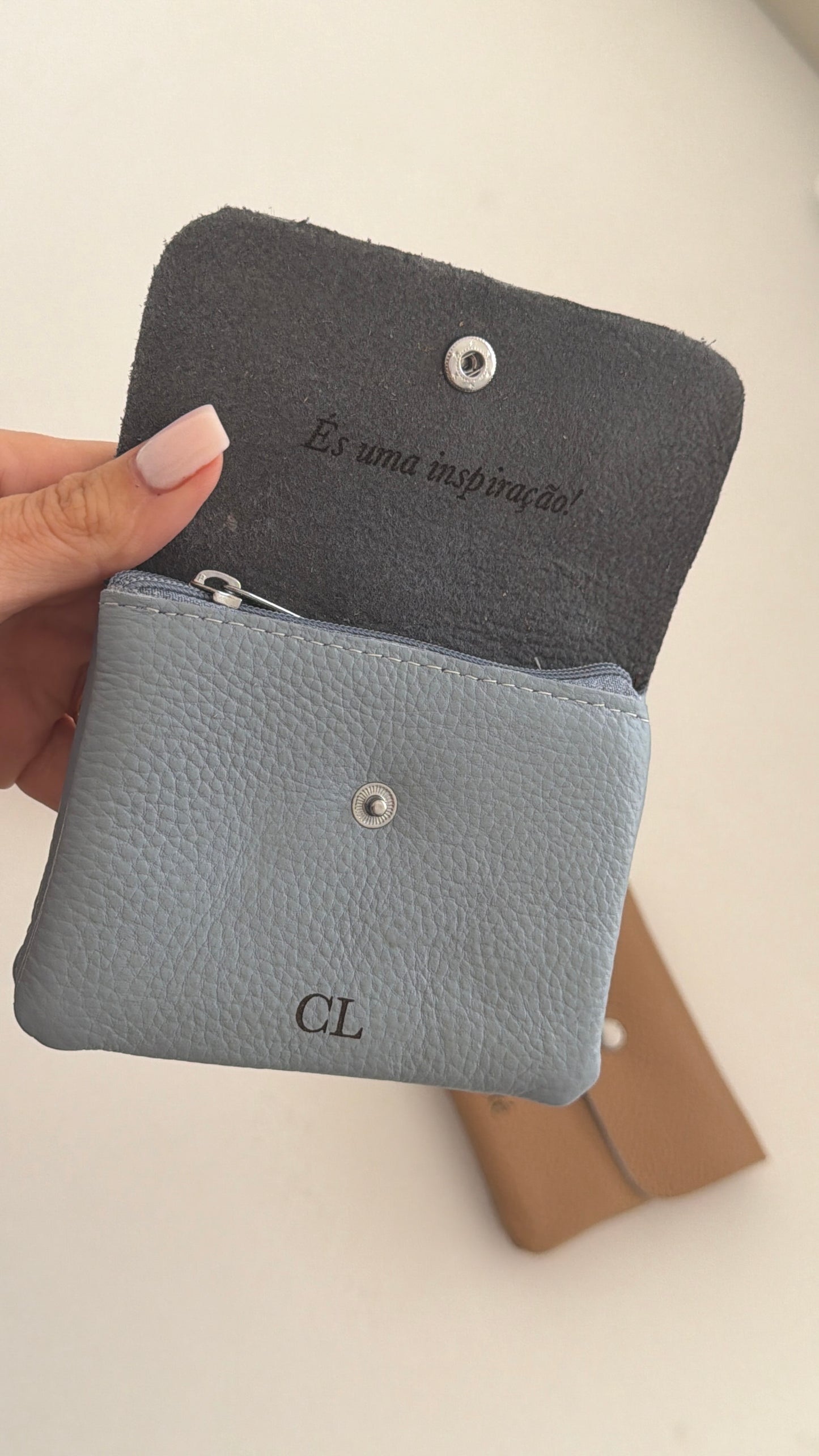 Porta moedas em pele