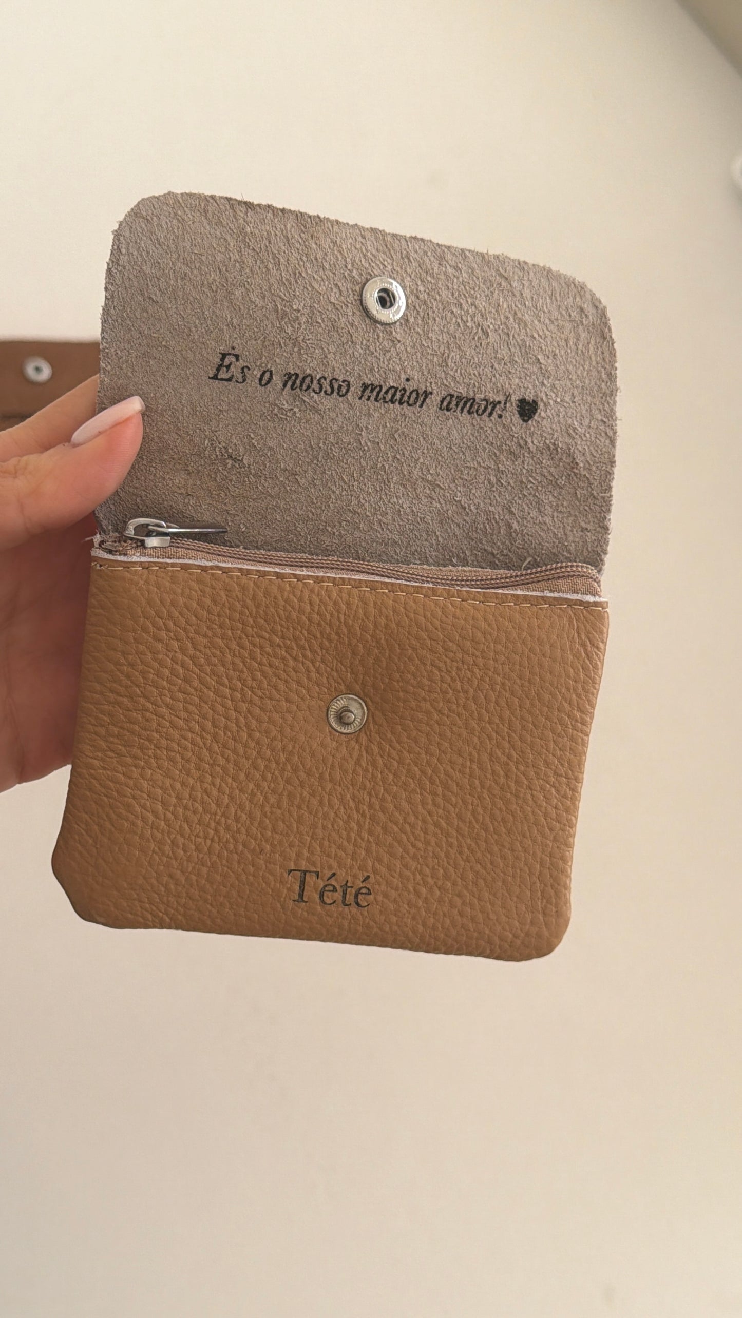 Porta moedas em pele