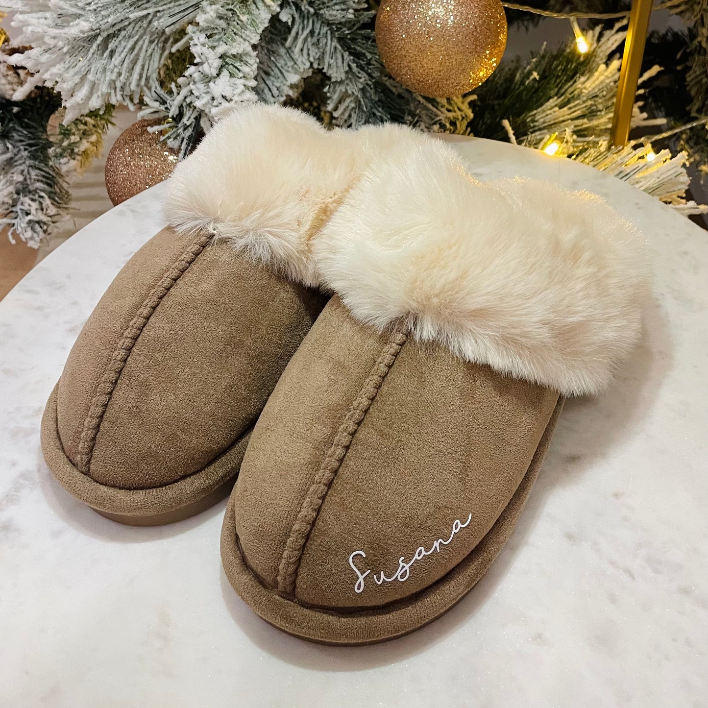 Chinelo luna C/costura taupe