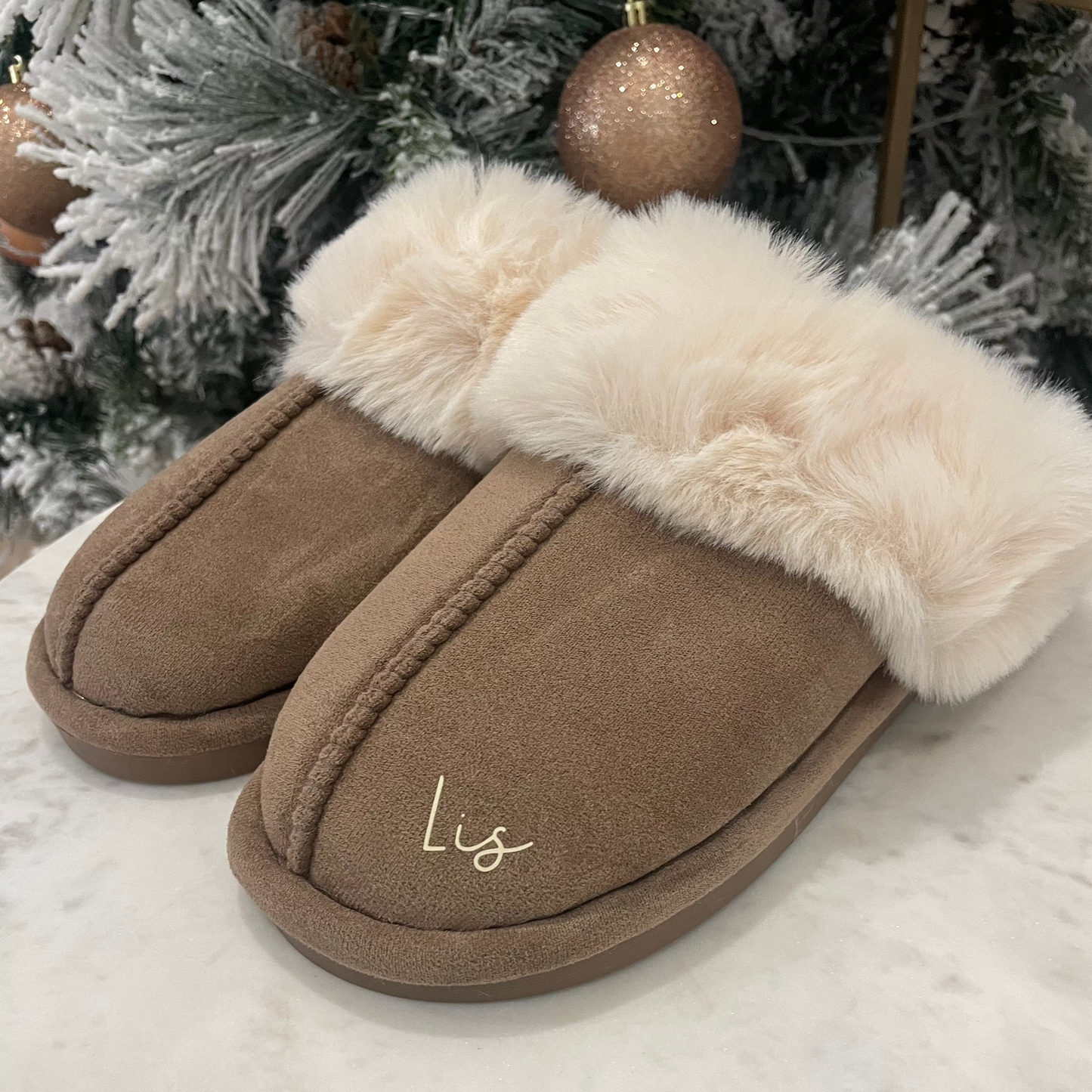 Chinelo luna C/costura taupe